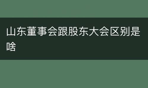 山东董事会跟股东大会区别是啥