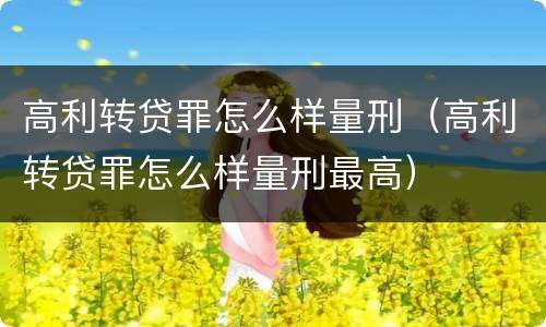高利转贷罪怎么样量刑（高利转贷罪怎么样量刑最高）