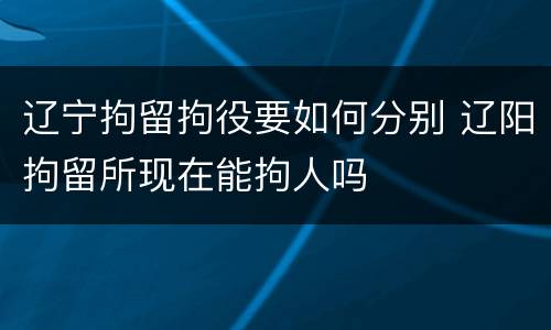 辽宁拘留拘役要如何分别 辽阳拘留所现在能拘人吗