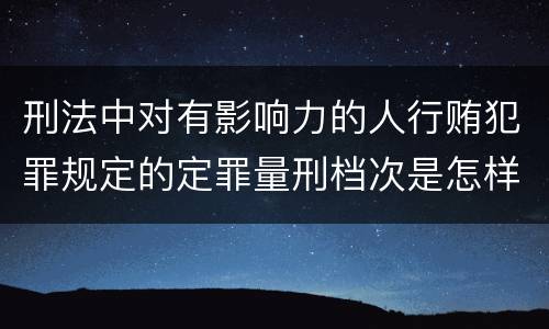 刑法中对有影响力的人行贿犯罪规定的定罪量刑档次是怎样的