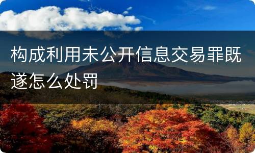 构成利用未公开信息交易罪既遂怎么处罚
