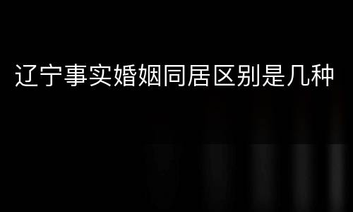 辽宁事实婚姻同居区别是几种