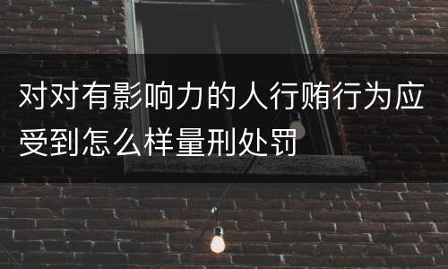 对对有影响力的人行贿行为应受到怎么样量刑处罚