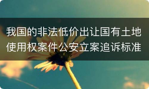 我国的非法低价出让国有土地使用权案件公安立案追诉标准有怎样的规定