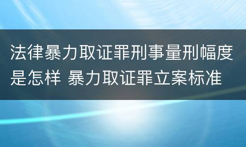 法律暴力取证罪刑事量刑幅度是怎样 暴力取证罪立案标准