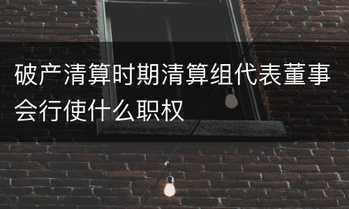 破产清算时期清算组代表董事会行使什么职权