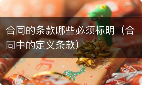 合同的条款哪些必须标明（合同中的定义条款）