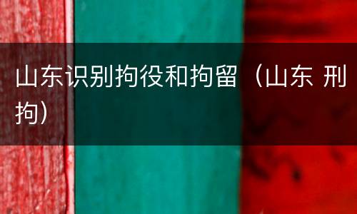 山东识别拘役和拘留（山东 刑拘）
