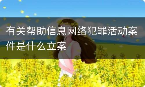 有关帮助信息网络犯罪活动案件是什么立案