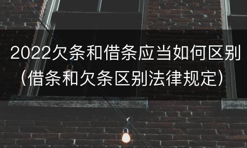 2022欠条和借条应当如何区别（借条和欠条区别法律规定）