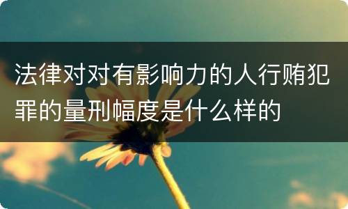 法律对对有影响力的人行贿犯罪的量刑幅度是什么样的