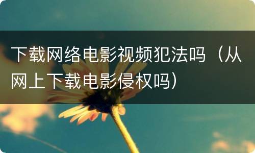 下载网络电影视频犯法吗（从网上下载电影侵权吗）