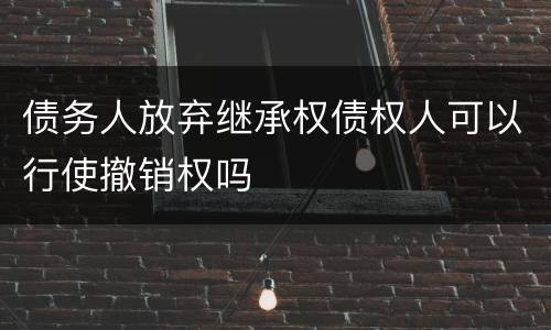 债务人放弃继承权债权人可以行使撤销权吗
