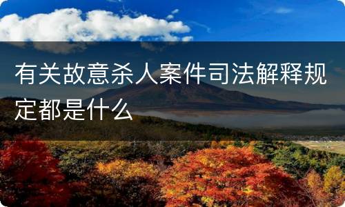 有关故意杀人案件司法解释规定都是什么