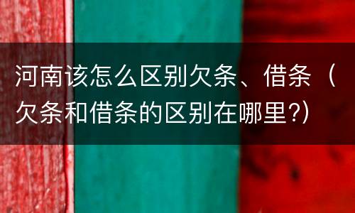 河南该怎么区别欠条、借条（欠条和借条的区别在哪里?）