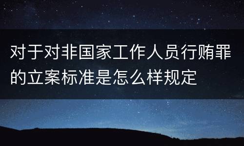 对于对非国家工作人员行贿罪的立案标准是怎么样规定