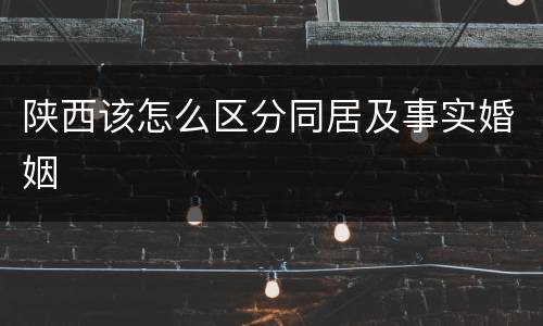 陕西该怎么区分同居及事实婚姻