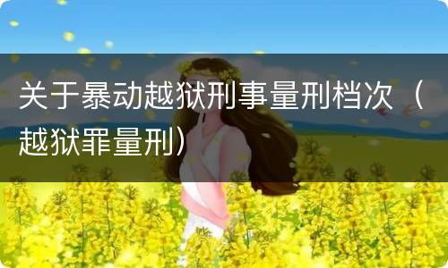 关于暴动越狱刑事量刑档次（越狱罪量刑）