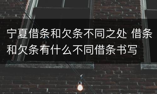 宁夏借条和欠条不同之处 借条和欠条有什么不同借条书写