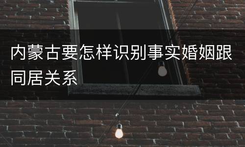 内蒙古要怎样识别事实婚姻跟同居关系