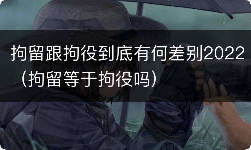 拘留跟拘役到底有何差别2022（拘留等于拘役吗）