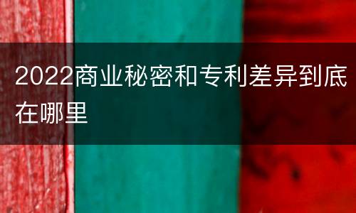 2022商业秘密和专利差异到底在哪里