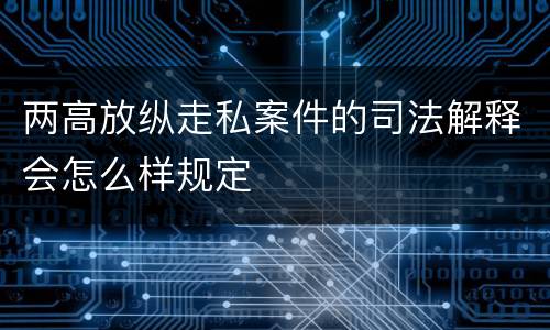 两高放纵走私案件的司法解释会怎么样规定