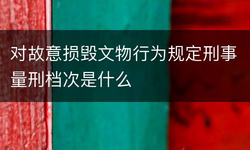 对故意损毁文物行为规定刑事量刑档次是什么