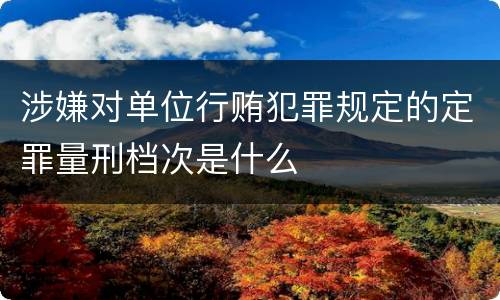 涉嫌对单位行贿犯罪规定的定罪量刑档次是什么