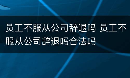 员工不服从公司辞退吗 员工不服从公司辞退吗合法吗