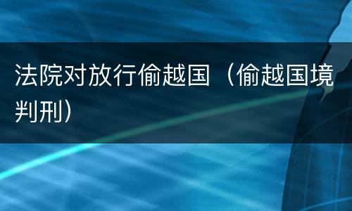 法院对放行偷越国（偷越国境判刑）