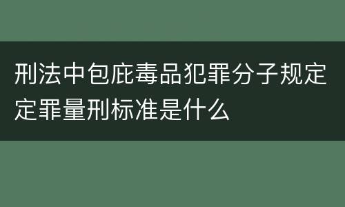 刑法中包庇毒品犯罪分子规定定罪量刑标准是什么