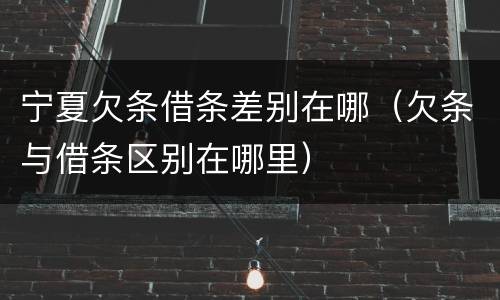 宁夏欠条借条差别在哪（欠条与借条区别在哪里）