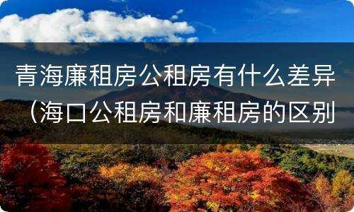 青海廉租房公租房有什么差异（海口公租房和廉租房的区别）