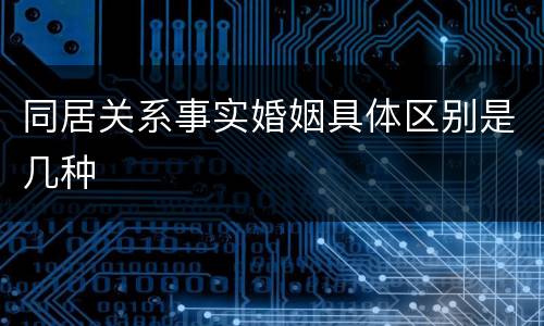 同居关系事实婚姻具体区别是几种