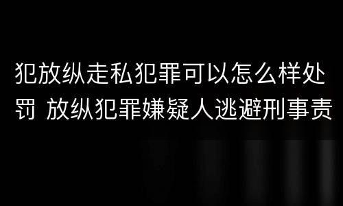 犯放纵走私犯罪可以怎么样处罚 放纵犯罪嫌疑人逃避刑事责任