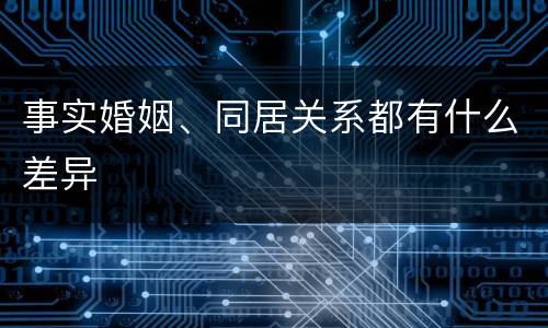 事实婚姻、同居关系都有什么差异