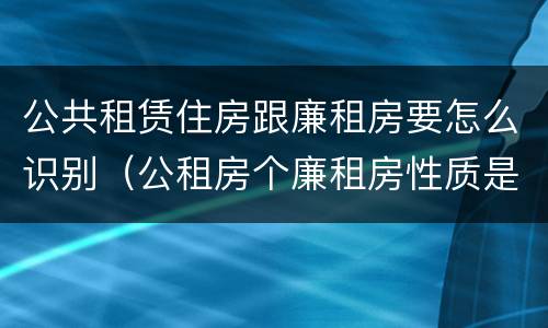 公共租赁住房跟廉租房要怎么识别（公租房个廉租房性质是一样的吗）
