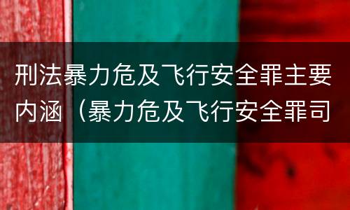 刑法暴力危及飞行安全罪主要内涵（暴力危及飞行安全罪司法解释）