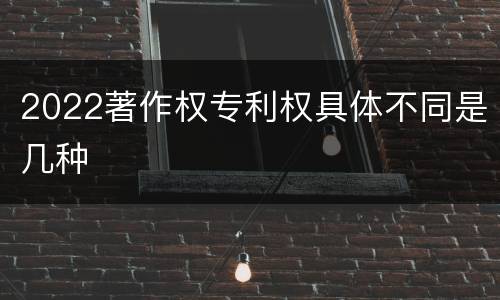2022著作权专利权具体不同是几种