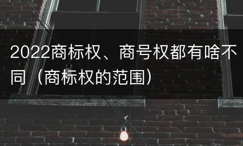 2022商标权、商号权都有啥不同（商标权的范围）