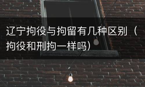 辽宁拘役与拘留有几种区别（拘役和刑拘一样吗）