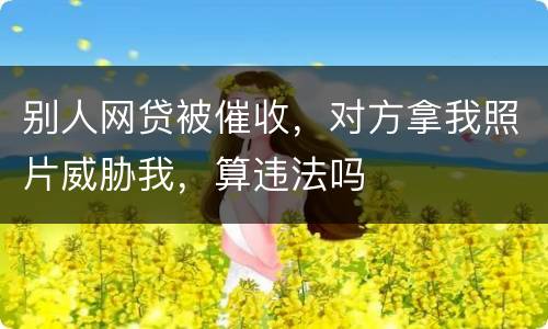 别人网贷被催收，对方拿我照片威胁我，算违法吗