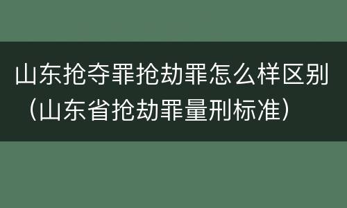 山东抢夺罪抢劫罪怎么样区别（山东省抢劫罪量刑标准）