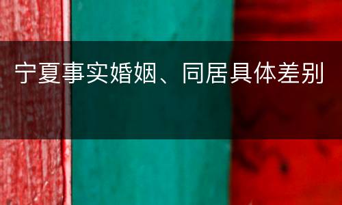 宁夏事实婚姻、同居具体差别