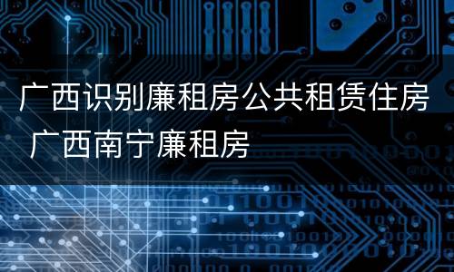 广西识别廉租房公共租赁住房 广西南宁廉租房
