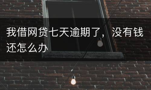 我借网贷七天逾期了，没有钱还怎么办
