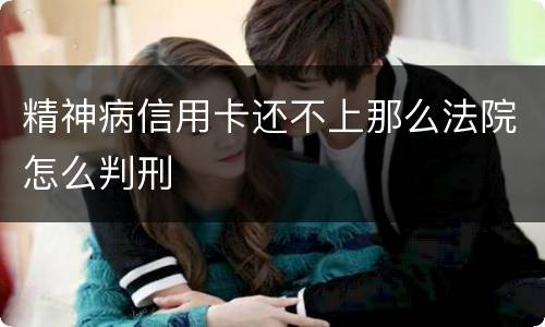 精神病信用卡还不上那么法院怎么判刑