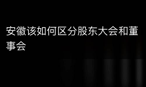 安徽该如何区分股东大会和董事会