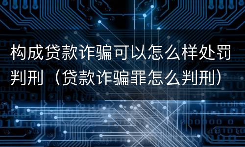 构成贷款诈骗可以怎么样处罚判刑（贷款诈骗罪怎么判刑）